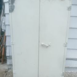 Vintage Industrial Heavy Duty 2 Door Steel Cabinet 