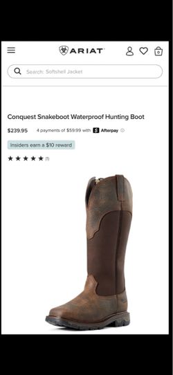 Ariat Conquest Snakeboot Waterproof Hunting Boots