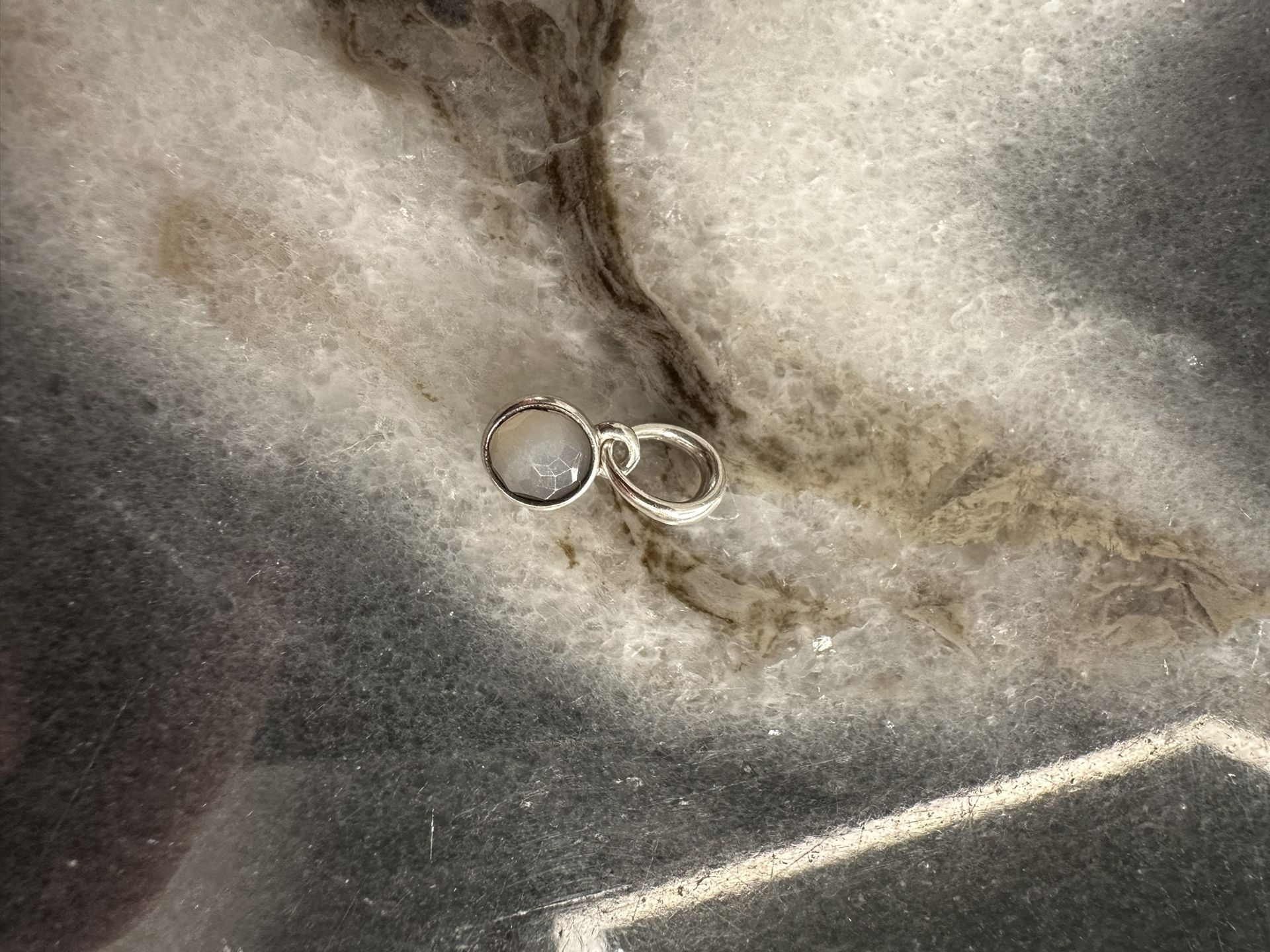 Authentic Pandora June Moonstone Droplet Pendant Dangle Charm retired 390396MSG
