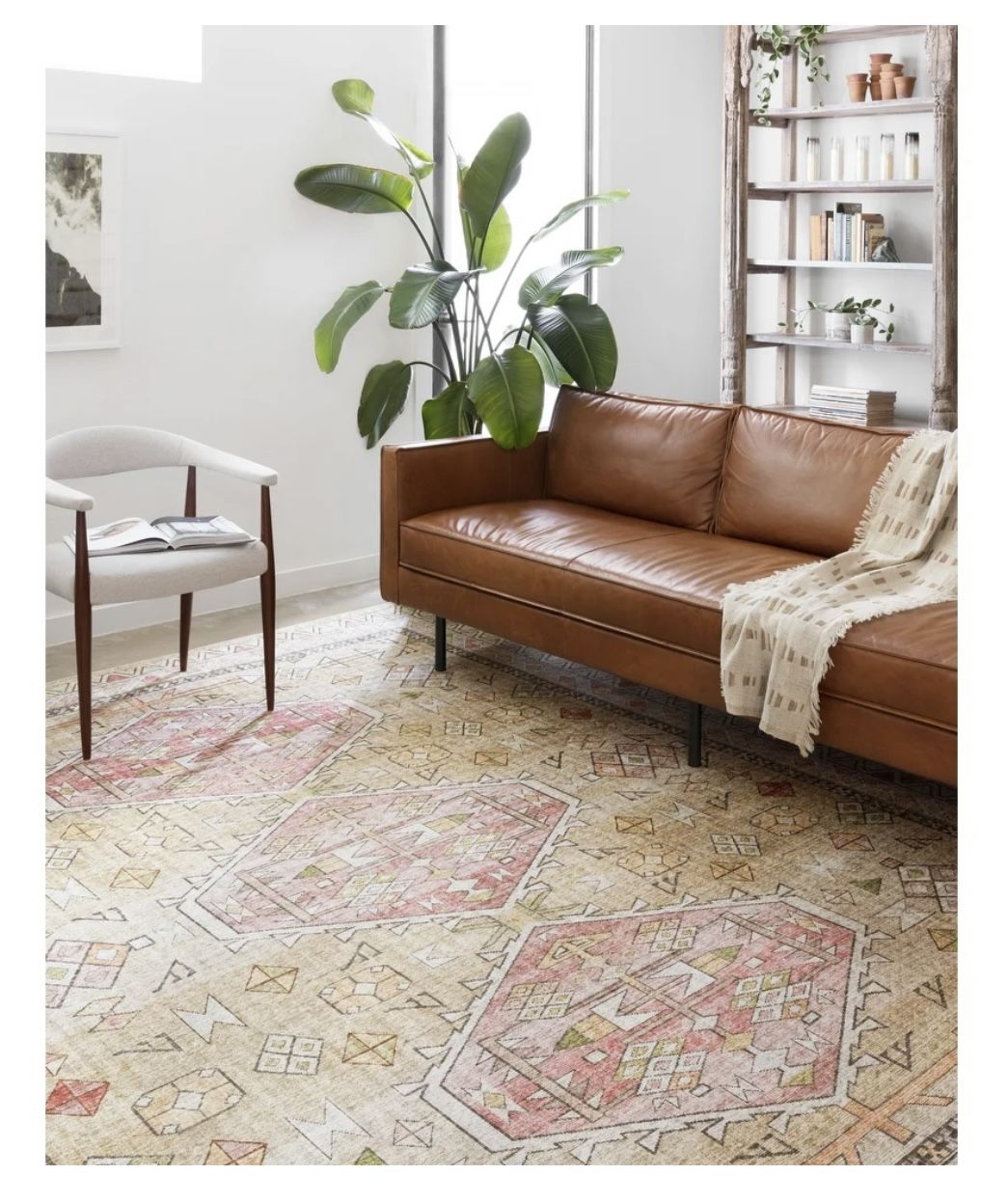 Alexander Home Leanne Aztec Distressed Printed Area Rug - 7'6" x 9'6"