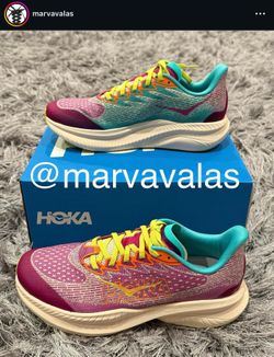 Hoka Mach 6 Fuchsia Electric Aqua. Womens 7.5 / GS 6.5Y