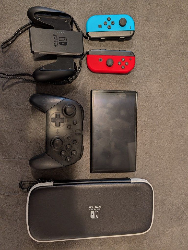 Nintendo Switch OLED + Screen Protector And Case + Pro Controller