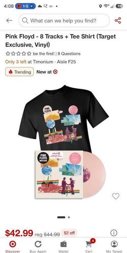 Pink Floyd 8-Tracks Opaque Pink Vinyl box set with black large t shirt Target Exclusive