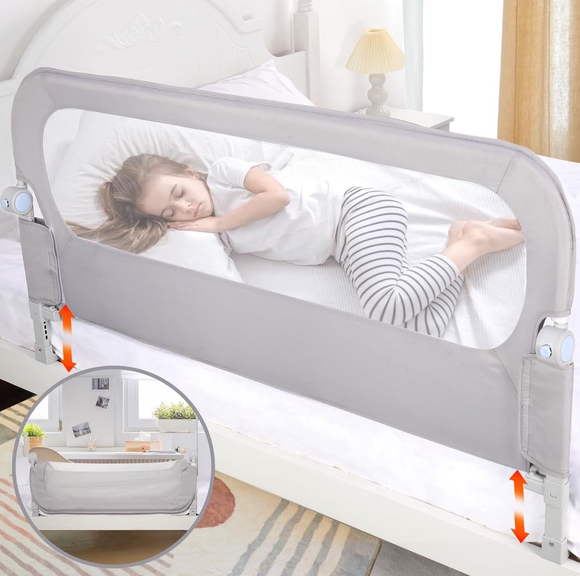 🛏️ 2-Pack Adjustable Bed Rails for Toddlers – NEW in Box! Safety + Comfort! 🛏️
