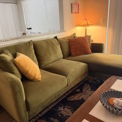 Magnolia Chaise Lounge Couch Vintage Green