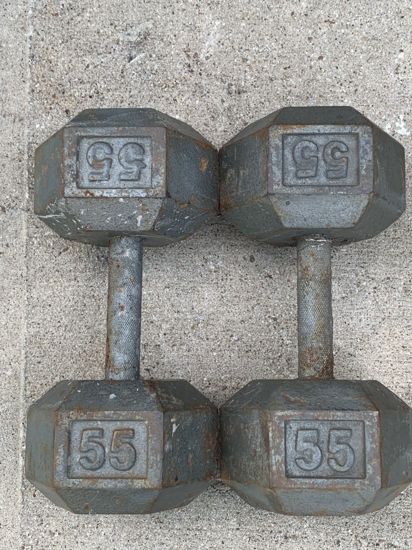 Pair Of 55 Lb Dumbbells
