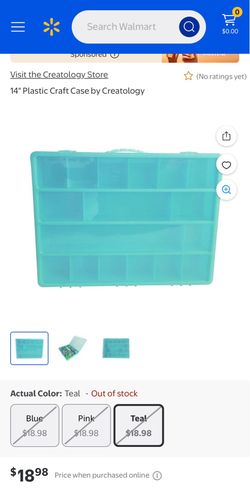 14” plastic craft case