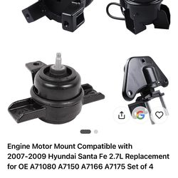 Engine Motor Mount Compatible with 2007-2009 Hyundai Santa Fe 2.7L