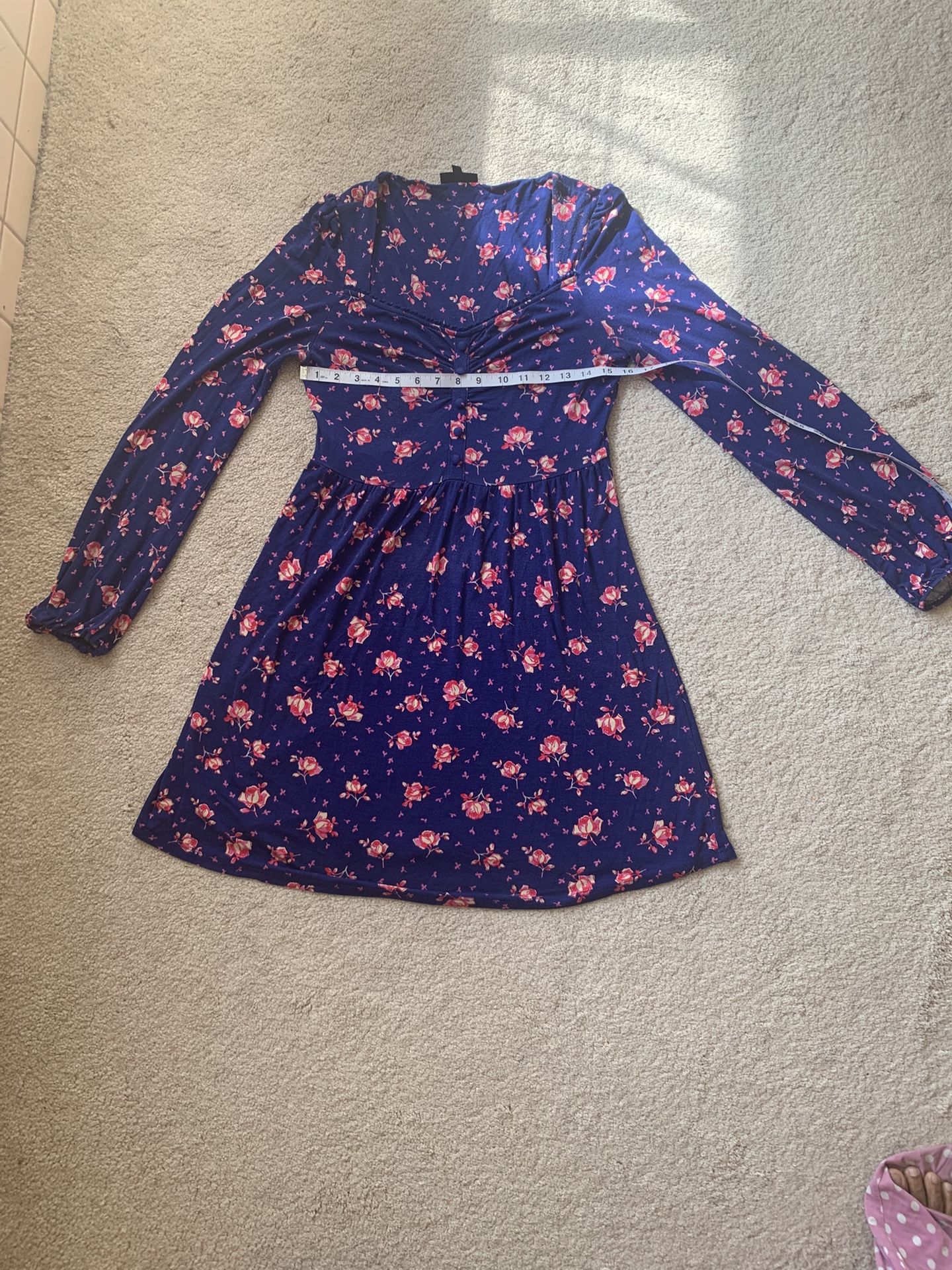 Top shop - Women’s Dress - Size US 8 - Purple Blue Pink Rose Pattern