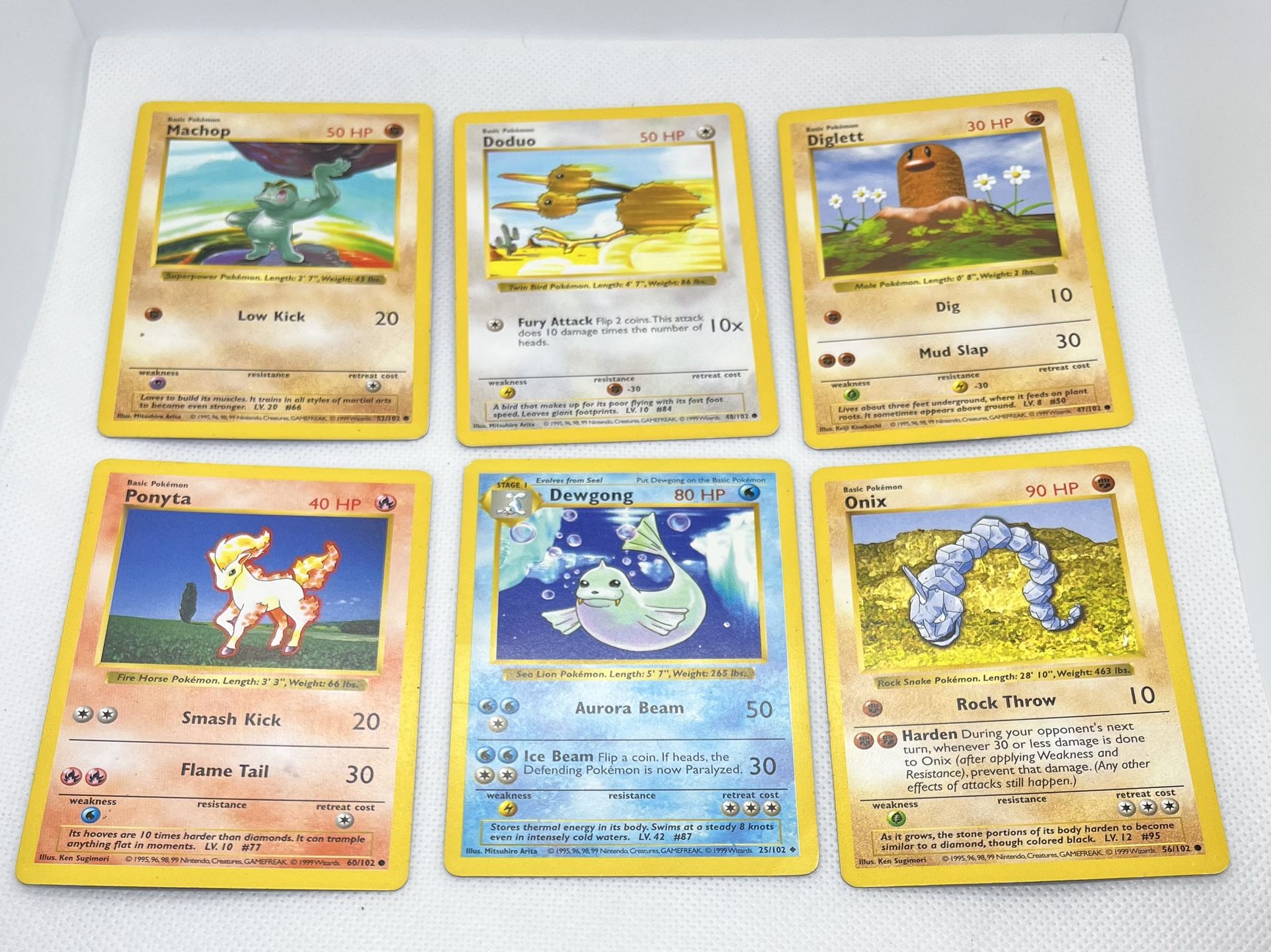 6 Pokemon Shadowless Base Set #2