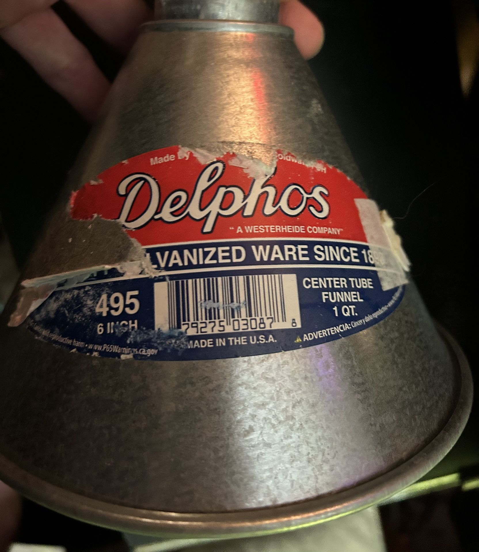 Delphis Center Tube 1qt Funnel