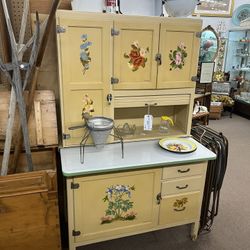 Hand Painted Vintage Hoosier Cabinet