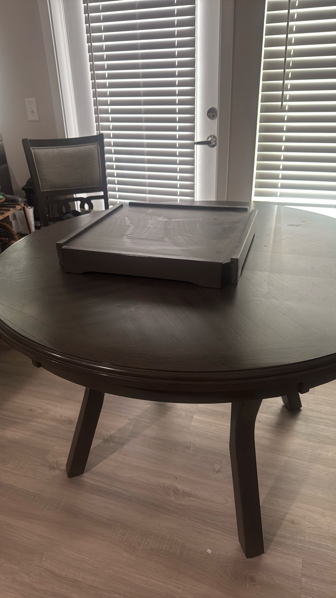Grey Round Dinner Table