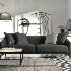 Maison Black 3-Seater Sofa