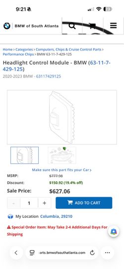 BMW headlight control module