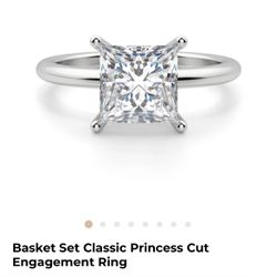 Princess Cut .99 Carat Engagement Ring 