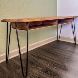Wooden And Metal Coffee Table 