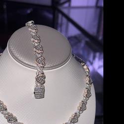 VVS MOISSANITE DIAMOND NECKLACE & BRACELET SET
