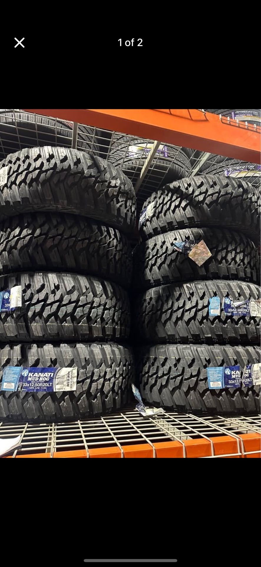 33x12.50R20LT Kanati Mud Hog M/T 10ply Tires