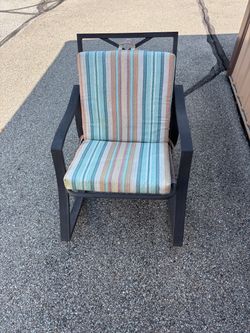 Metal Outdoor Rocking Chair With Cushion