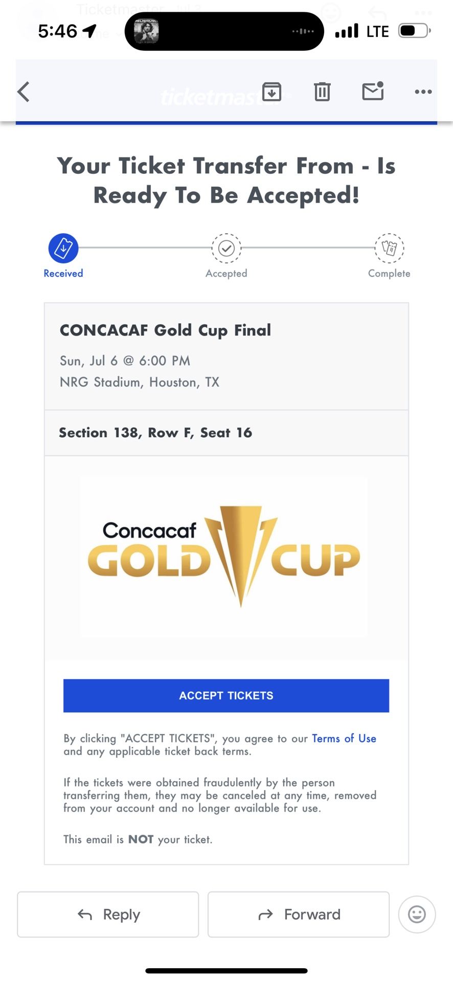 Gold Cup Ticket Final