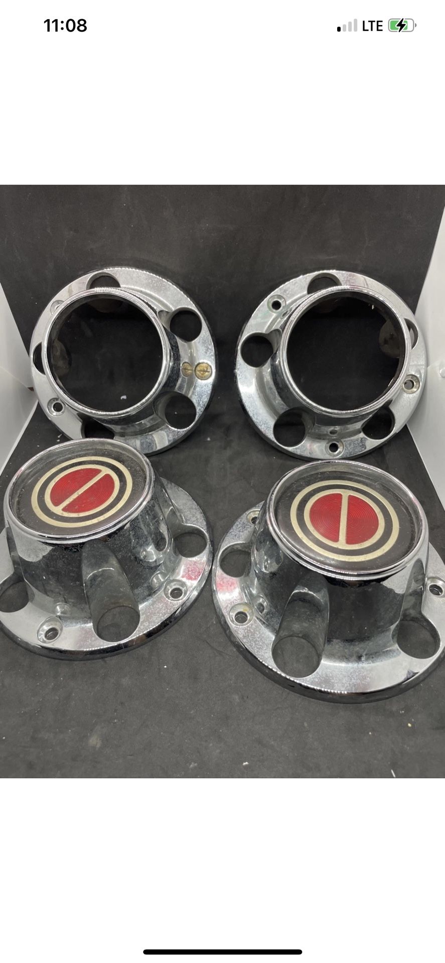 70s-90s Ford Truck Bronco 4X4 Wheel Rim Center Caps Steampunk OEM Set 4 ABS