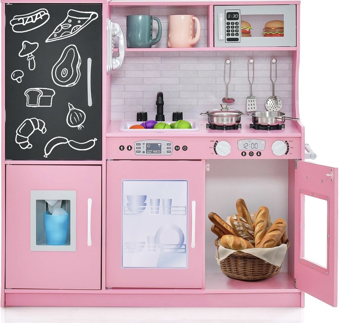 Kids Kitchen Playset, Wooden Pretend Cooking For Sale $49.00 50%+ OFF Retail $99.99 NEW IN BOX