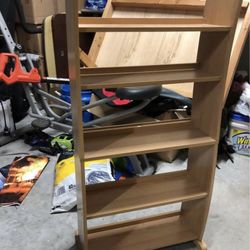 Small brown Light Bookshelf Minimalistic shelving storage furniture 