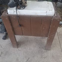Wooden Cooler,track Bike, And Saw