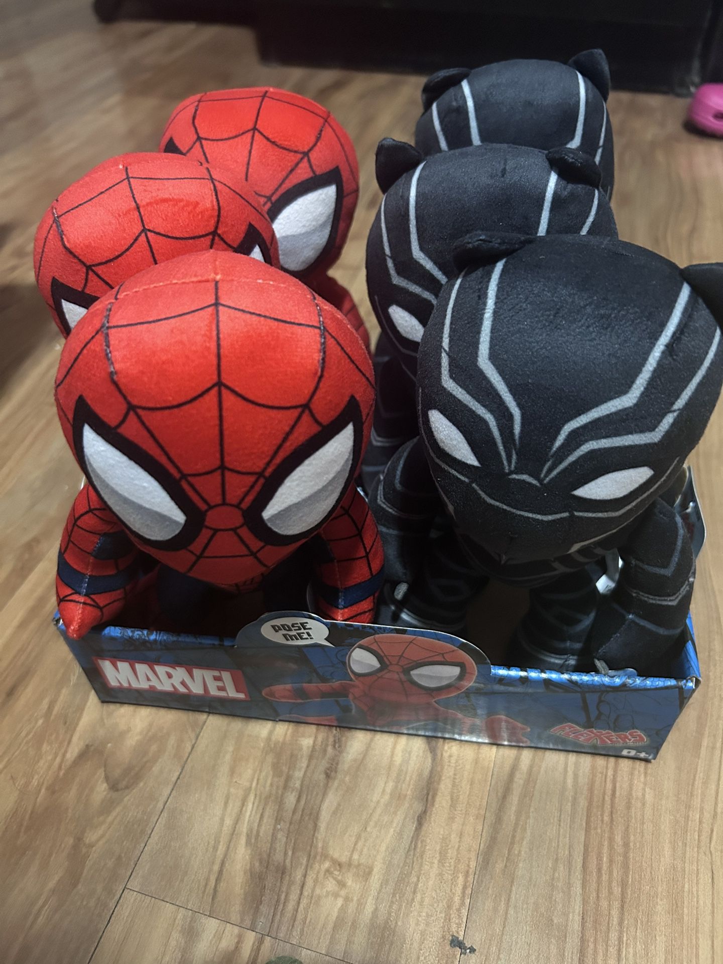 Spider-Man And Black Panther Plushies (7 Boxes with 6 Plushies.) Each box Is $27