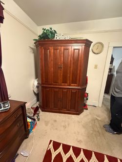 Real Wood Elegant Brown Dresser, Nightstand, and Entertainment Center