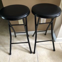 Bar Stools Folding Set of (2)Black
