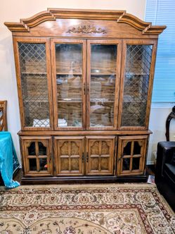 Large Solid Wood China Cabinet / Hutch
