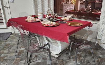 Ghost Modern Table And 6 Chairs- Delivery Available 