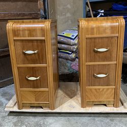 Art Deco Waterfall Night Stand Set