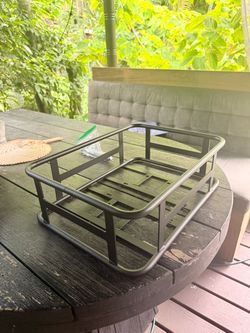 Heavy Duty Bike Cargo Basket. Rear. Black Steel