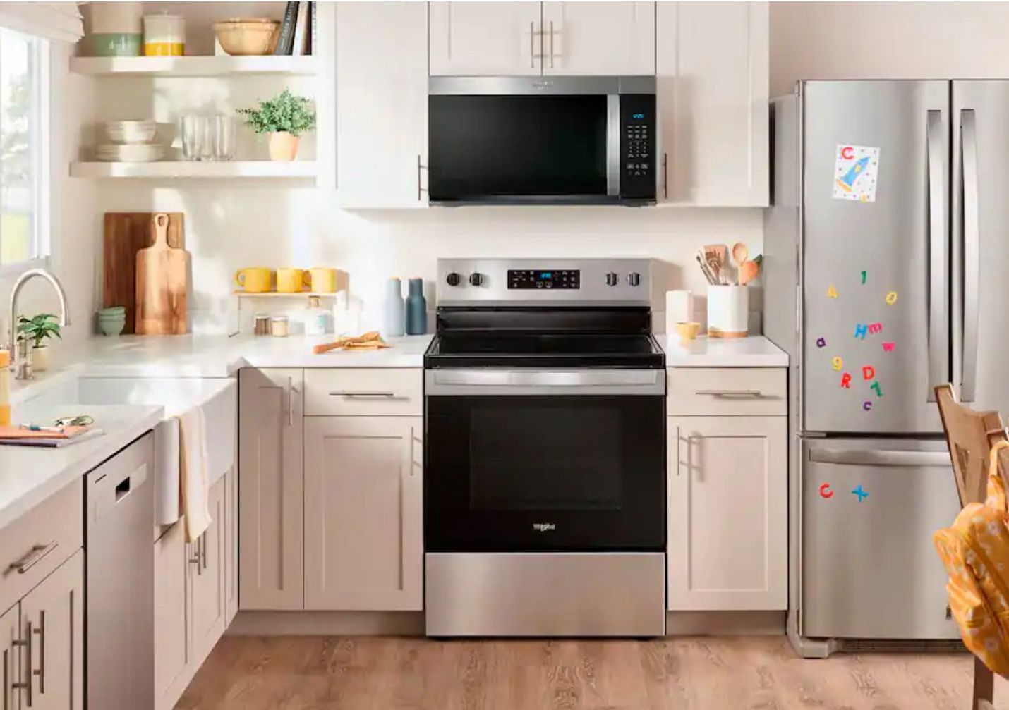 ☀️#1008 Whirlpool 1.7 Cu. Ft. Over the Range Microwave with 1000 Watts Cooking Power Stainless S