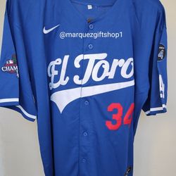 Men's Valenzuela El Toro Dodgers Jersey (XL)