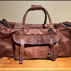 Brand New Women’s Men’s Leather Travel Tote Bag 