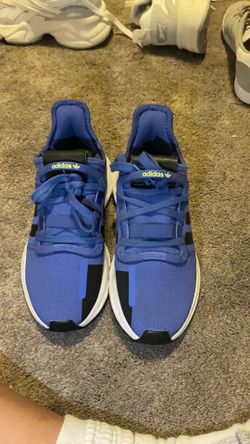blue adidas running shoes size 4