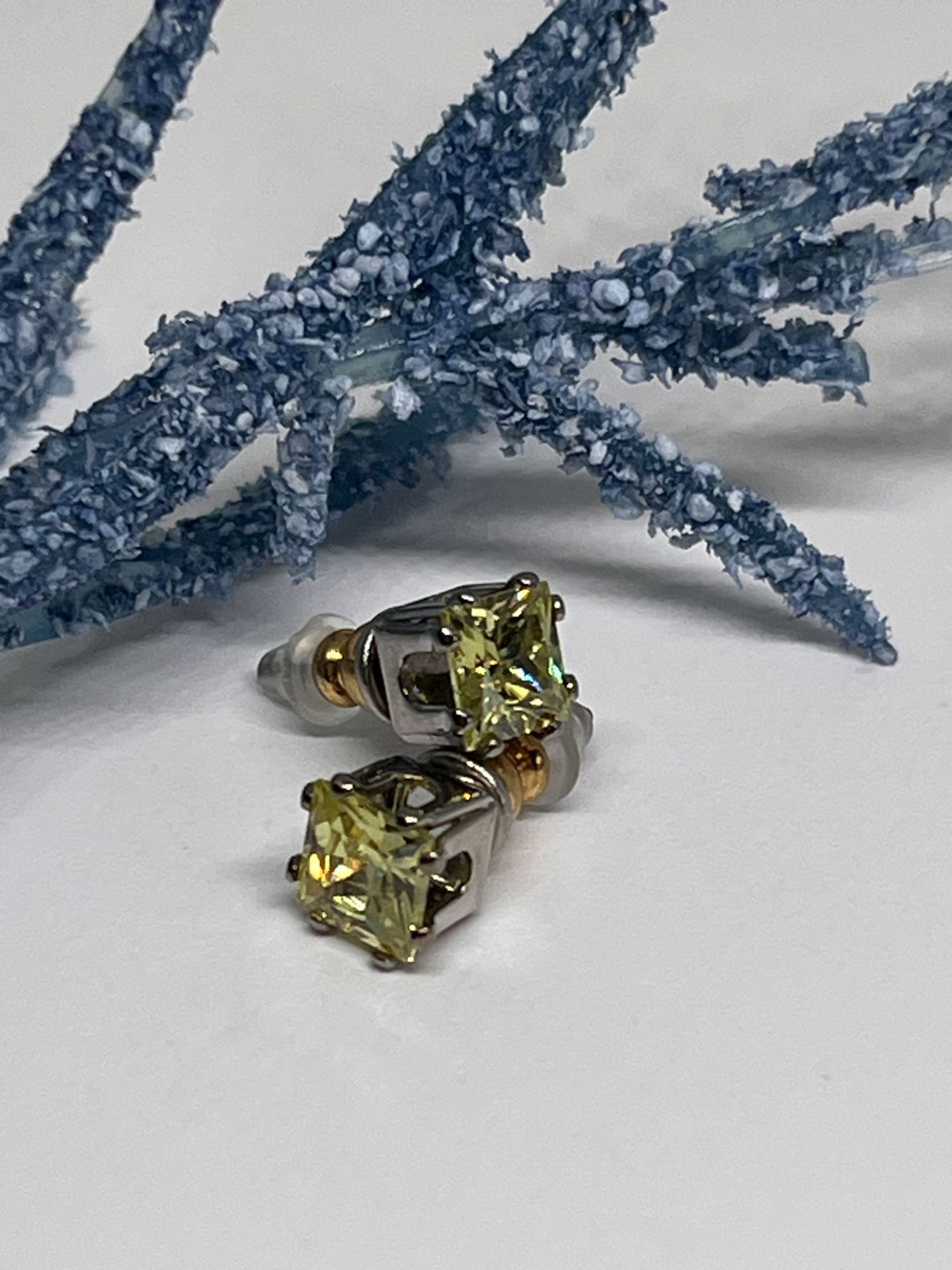 Swarovski Crystal Olivine Studs Earrings