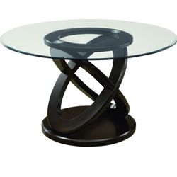 Tempered Glass Dining Table, 48", Espresso