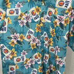 Mens Miller Lite Button Up Shirt