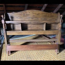 Antique Wooden Bed Headboard