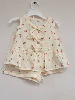 Girls Floral Top and Shorts Set
