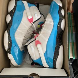 Jordan 6 Rings (Blue Fury Cyber Pink) Size 13”