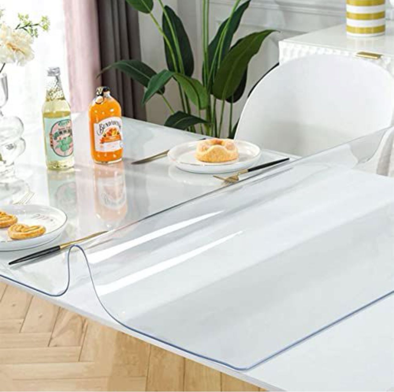 OstepDecor Clear Table Protector, 40 x 70 Inch Clear Table Cover Protector, 1.5mm Thick Table Pad for Dining Room Table, Clear Table Cloth Cover Prote