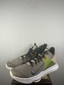 Nike LeBron Low Top Basketball Sneakers Gray Black Green BV7426