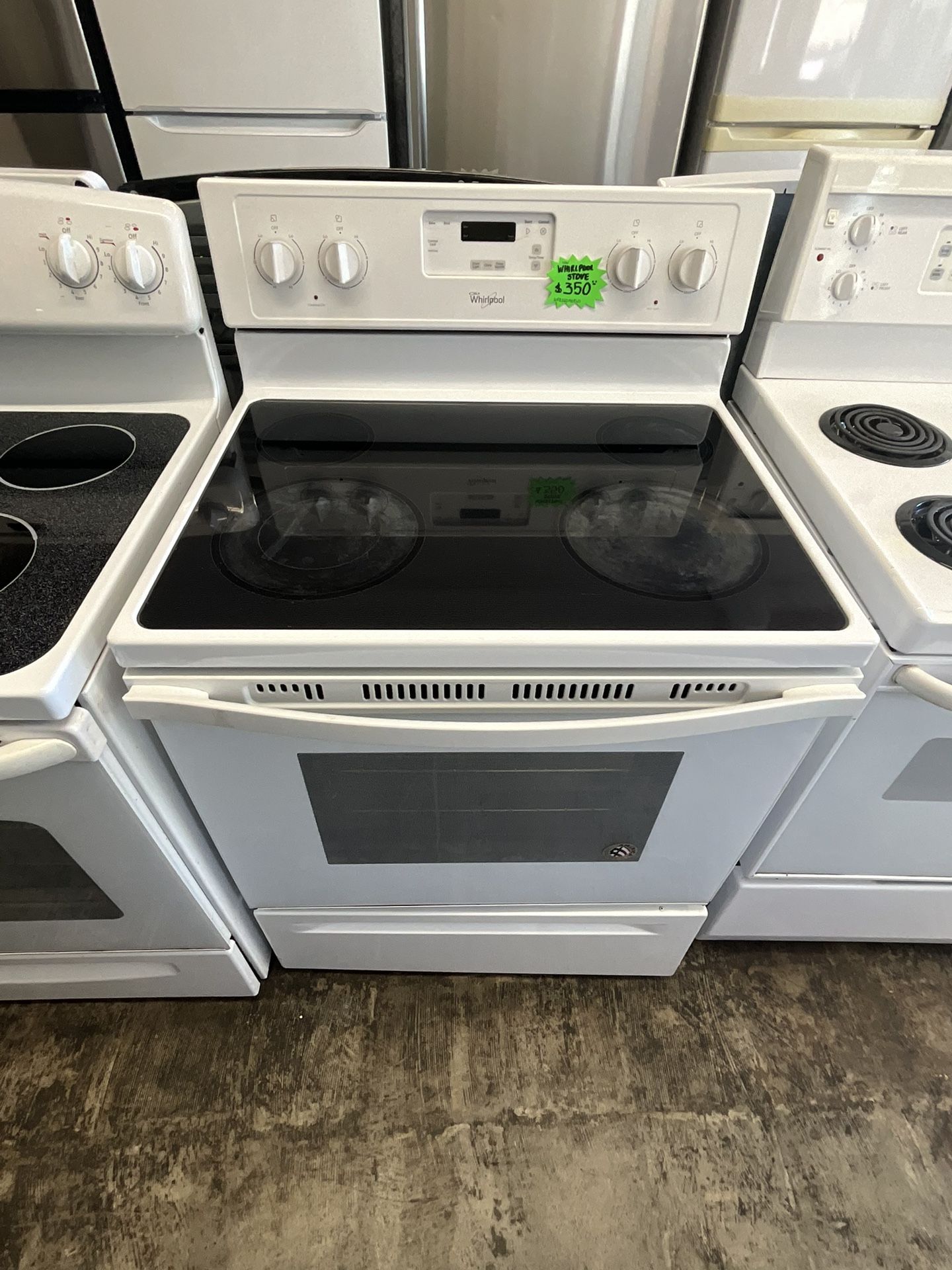 White Whirlpool Glass Top Stove