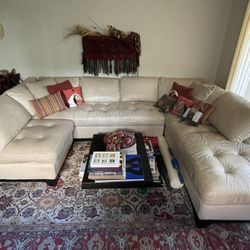 Cream Leather Sofas 